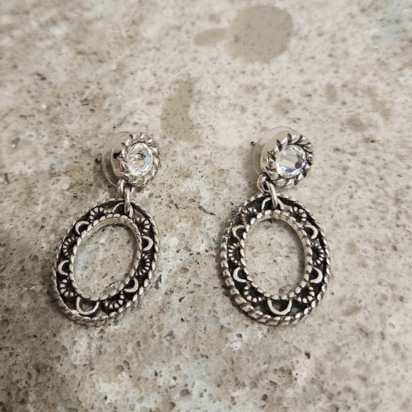 Brighton Rhinestone Townsend Circle Earrings - Picture 2 of 6